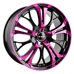 HD Wheels Spinout Black Machined w/ Pink