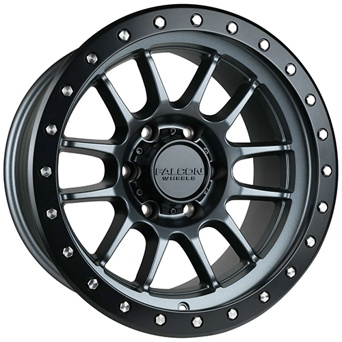 Falcon Wheels T7 Matte Gunmetal W/ Black Ring